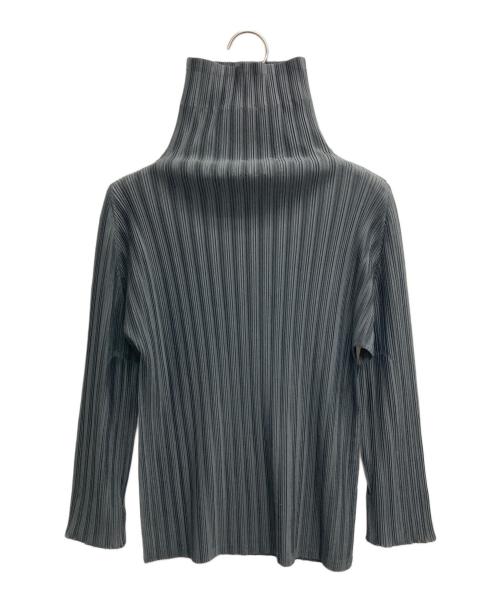 PLEATS PLEASE（プリーツプリーズ）PLEATS PLEASE (プリーツプリーズ) ハイネックプリーツカットソー グレー サイズ:3の古着・服飾アイテム