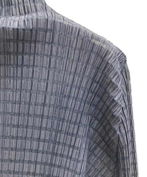 PLEATS PLEASE（プリーツプリーズ）PLEATS PLEASE (プリーツプリーズ) ハイネックプリーツカットソー ネイビー サイズ:3の古着・服飾アイテム