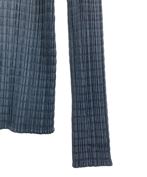 PLEATS PLEASE（プリーツプリーズ）PLEATS PLEASE (プリーツプリーズ) ハイネックプリーツカットソー ネイビー サイズ:3の古着・服飾アイテム