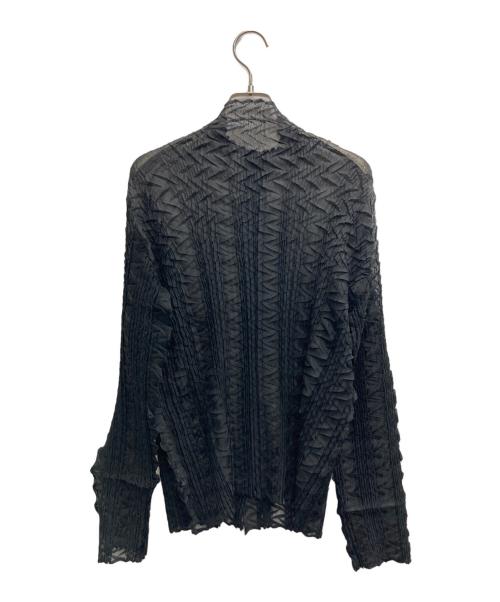 ISSEY MIYAKE（イッセイミヤケ）ISSEY MIYAKE (イッセイミヤケ) プリーツハイネックシャツ ブラック サイズ:2の古着・服飾アイテム