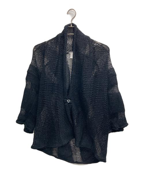 ISSEY MIYAKE（イッセイミヤケ）ISSEY MIYAKE (イッセイミヤケ) ペーパーメッシュカーディガン ブラック サイズ:2の古着・服飾アイテム