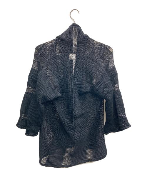 ISSEY MIYAKE（イッセイミヤケ）ISSEY MIYAKE (イッセイミヤケ) ペーパーメッシュカーディガン ブラック サイズ:2の古着・服飾アイテム