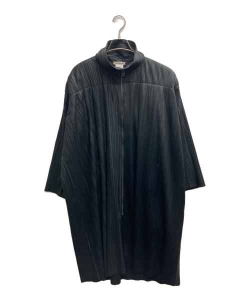 ISSEY MIYAKE（イッセイミヤケ）ISSEY MIYAKE (イッセイミヤケ) ジップアッププリーツコート ブラック サイズ:Mの古着・服飾アイテム