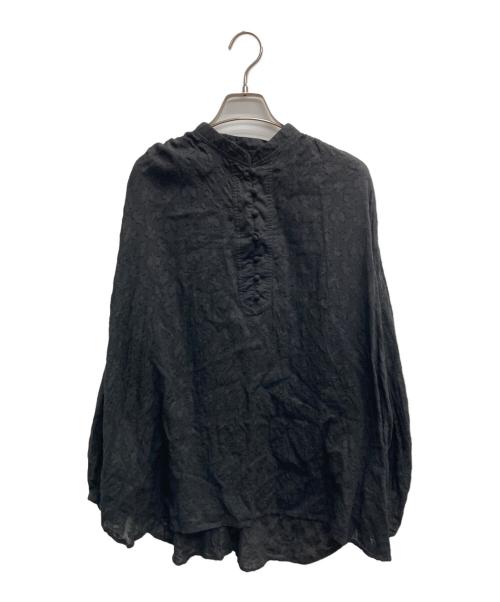JOURNAL STANDARD relume（ジャーナルスタンダード レリューム）JOURNAL STANDARD relume (ジャーナルスタンダード レリューム) コットンジャガードギャザーブラウス ブラック サイズ:Freeの古着・服飾アイテム