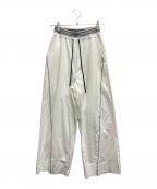 MAISON SPECIALメゾンスペシャル）の古着「Jacquard Belt Wide Pants(ジャガードベルトワイドパンツ)」｜ホワイト