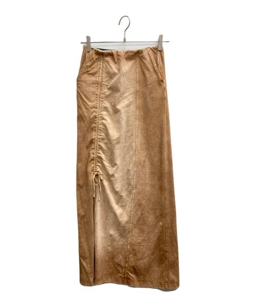 MAISON SPECIAL（メゾンスペシャル）MAISON SPECIAL (メゾンスペシャル) Chemical Wash Spray Trim Skirt(ケミカルウォッシュスプレートリムスカート) ブラウン サイズ:36の古着・服飾アイテム