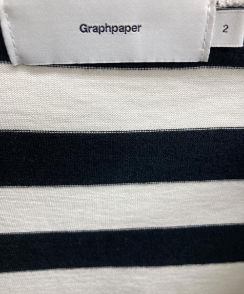 Graphpaper（グラフペーパー）Graphpaper (グラフペーパー) ボーダーTシャツ ブラック×ホワイト サイズ:2の古着・服飾アイテム