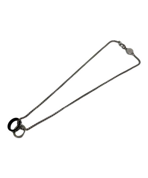 DIESEL（ディーゼル）DIESEL (ディーゼル) ダブル リング ネックレス シルバーの古着・服飾アイテム