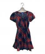 BURBERRY BLUE LABELバーバリーロンドンブルーレーベル）の古着「チェックワンピース」｜レッド