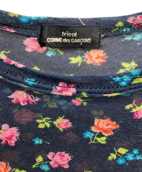 tricot COMME des GARCONS（トリココムデギャルソン）tricot COMME des GARCONS (トリココムデギャルソン) 花柄カットソー ネイビー サイズ:表記無しの古着・服飾アイテム