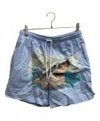 POLO SPORTポロスポーツ）の古着「90’sシャークペイントスイムショーツ」｜スカイブルー