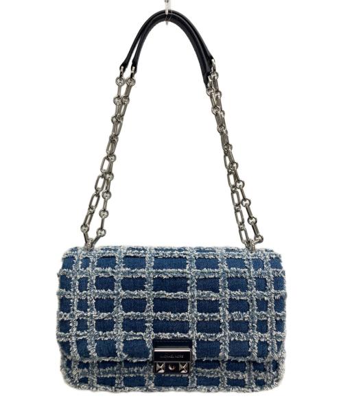 MICHAEL KORS（マイケル・コース）MICHAEL KORS (マイケルコース) トライベッカ フレイドデニム ラージ チェーン ショルダー インディゴの古着・服飾アイテム