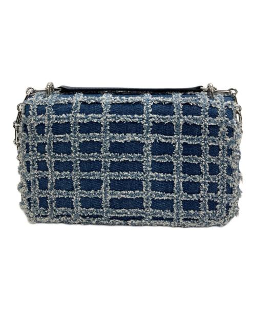 MICHAEL KORS（マイケル・コース）MICHAEL KORS (マイケルコース) トライベッカ フレイドデニム ラージ チェーン ショルダー インディゴの古着・服飾アイテム