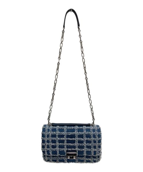 MICHAEL KORS（マイケル・コース）MICHAEL KORS (マイケルコース) トライベッカ フレイドデニム ラージ チェーン ショルダー インディゴの古着・服飾アイテム