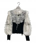 Snidelスナイデル）の古着「レースカラーニットプルオーバー」｜ブラック