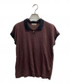 MARGARET HOWELLマーガレットハウエル）の古着「リネンニットポロシャツ」｜ブラウン