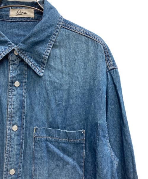 Q.anos（キュアノス）Q.anos (キュアノス) スナップデニムシャツ ブルー サイズ:Freeの古着・服飾アイテム
