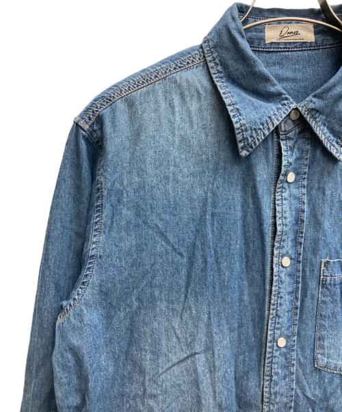 Q.anos（キュアノス）Q.anos (キュアノス) スナップデニムシャツ ブルー サイズ:Freeの古着・服飾アイテム