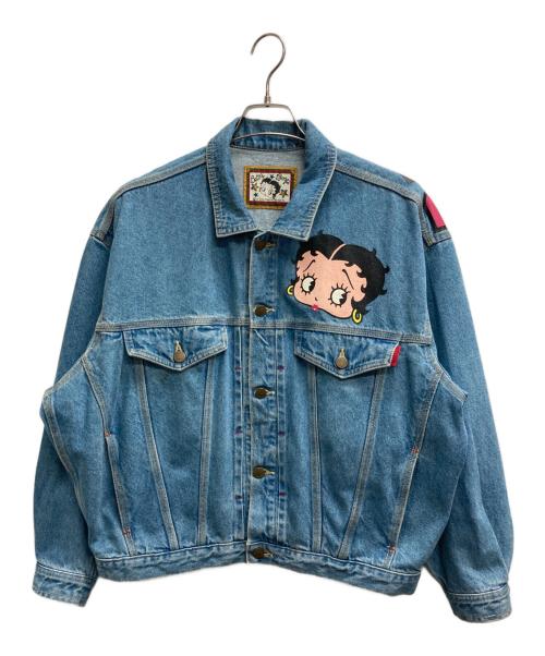 BETTY BOOP（ベティー・ブープ）BETTY BOOP (ベティー・ブープ) 90sBETTY BOOPプリントデニムジャケット インディゴ サイズ:Mの古着・服飾アイテム