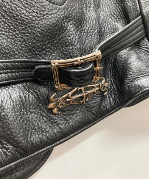 A&G（エーアンドジー）A&G (エーアンドジー) バッククロス レザーベスト ブラック サイズ:Sの古着・服飾アイテム