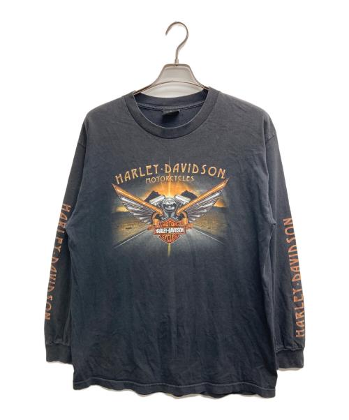 HARLEY-DAVIDSON（ハーレーダビッドソン）HARLEY-DAVIDSON (ハーレーダビッドソン) プリントカットソー ブラック サイズ:Lの古着・服飾アイテム