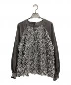 VIVIENNE TAMヴィヴィアンタム）の古着「レース 刺繍ボリュームスリーブ ブラウス」｜グレー