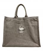 SEVEN TEN by MIHO KAWAHITOセブン テン バイ ミホ カワヒト）の古着「ワンポイントスワン刺繍コラボトートバッグ」｜グレー