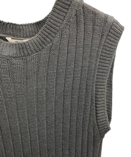 Whim Gazette（ウィムガゼット）Whim Gazette (ウィムガゼット) リネンニットワンピース グレー サイズ:Fの古着・服飾アイテム