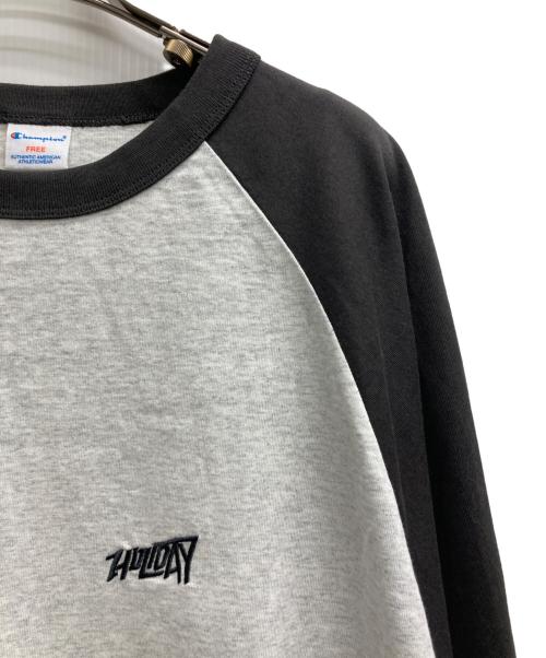 Champion（チャンピオン）Champion (チャンピオン) JOURNAL STANDARD (ジャーナルスタンダード) HOLIDAY RAGLAN T SHIRTS グレー サイズ:FREEの古着・服飾アイテム