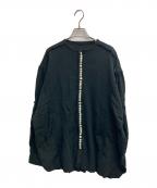 CURRENTAGEカレンテージ）の古着「Patchwork jersey front button T-shirt」｜ブラック