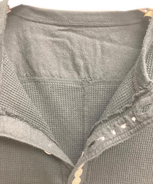 CURRENTAGE（カレンテージ）CURRENTAGE (カレンテージ) Patchwork jersey front button T-shirt ブラック サイズ:表記無しの古着・服飾アイテム