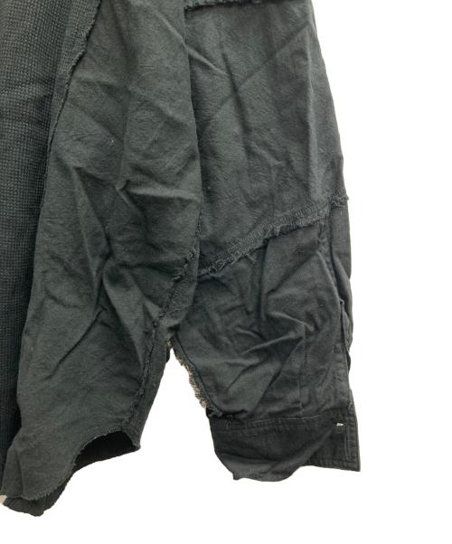 CURRENTAGE（カレンテージ）CURRENTAGE (カレンテージ) Patchwork jersey front button T-shirt ブラック サイズ:表記無しの古着・服飾アイテム