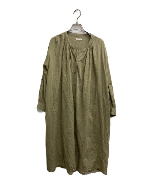 kurashi&trips publishing（クラシアンドトリップス パブリッシング）kurashi&trips publishing (クラシアンドトリップス パブリッシング) ギャザーブラウスワンピース カーキ サイズ:表記無しの古着・服飾アイテム
