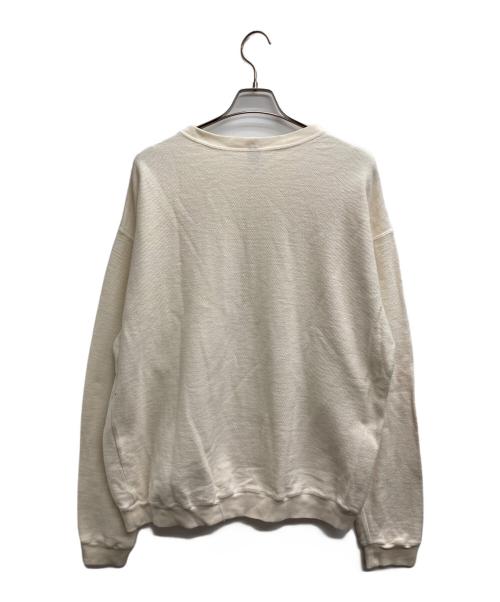 LAND'S END（ランズエンド）LAND'S END (ランズエンド) 前V鹿の子クルーネックスウェット アイボリー サイズ:Lの古着・服飾アイテム