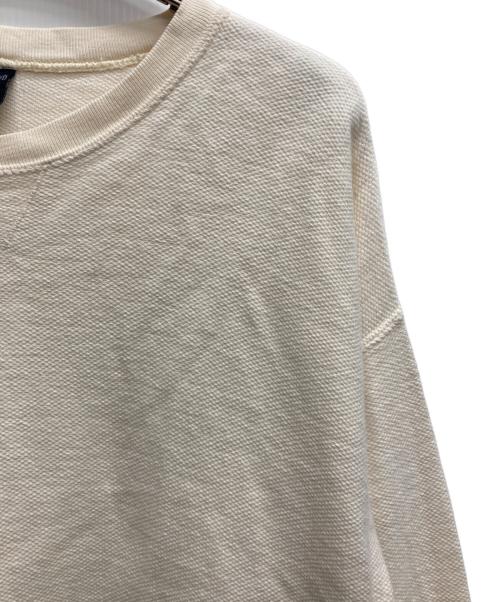 LAND'S END（ランズエンド）LAND'S END (ランズエンド) 前V鹿の子クルーネックスウェット アイボリー サイズ:Lの古着・服飾アイテム