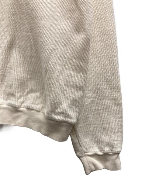 LAND'S END（ランズエンド）LAND'S END (ランズエンド) 前V鹿の子クルーネックスウェット アイボリー サイズ:Lの古着・服飾アイテム