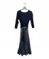 Diagram（ダイアグラム）の古着「カシュクールリブニットワンピース」｜ネイビー