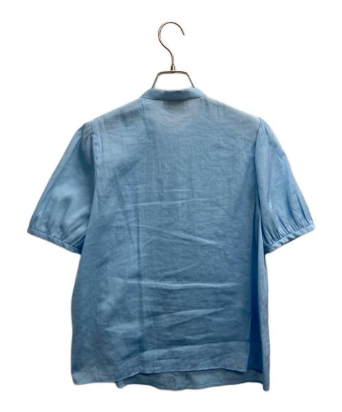 UNITED ARROWS TOKYO（ユナイテッドアローズトウキョウ）UNITED ARROWS TOKYO (ユナイテッドアローズトウキョウ) TA/P/C フロントフリル ショートスリーブ ブラウス ブルー サイズ:記載無しの古着・服飾アイテム