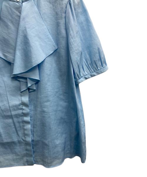 UNITED ARROWS TOKYO（ユナイテッドアローズトウキョウ）UNITED ARROWS TOKYO (ユナイテッドアローズトウキョウ) TA/P/C フロントフリル ショートスリーブ ブラウス ブルー サイズ:記載無しの古着・服飾アイテム