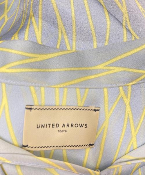 UNITED ARROWS TOKYO（ユナイテッドアローズトウキョウ）UNITED ARROWS TOKYO (ユナイテッドアローズトウキョウ) ラインプリント ボウタイブラウス ブルー サイズ:記載無しの古着・服飾アイテム