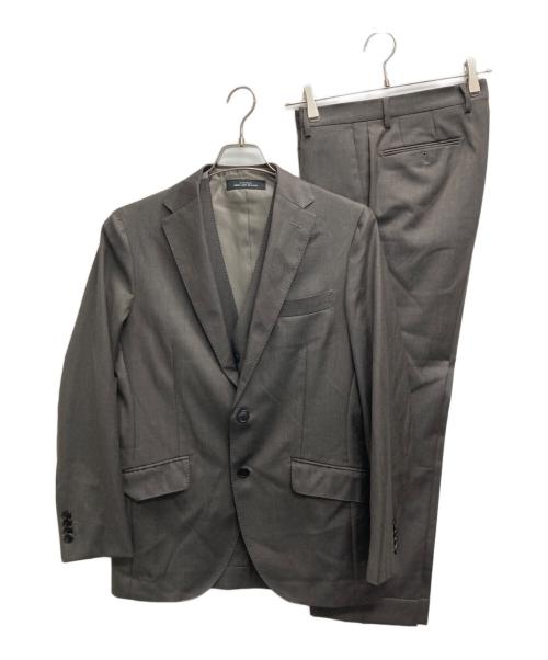 green label relaxing（グリーンレーベルリラクシング）green label relaxing (グリーンレーベルリラクシング) CANONICO サージ無地3Pセットアップスーツ ブラウン サイズ:44の古着・服飾アイテム