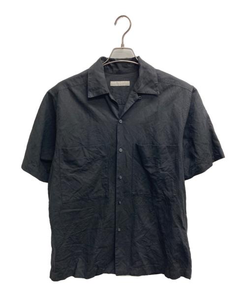UNFILO（アンフィーロ）UNFILO (アンフィーロ) ライトリネン オープンカラーシャツ ブラック サイズ:Sの古着・服飾アイテム