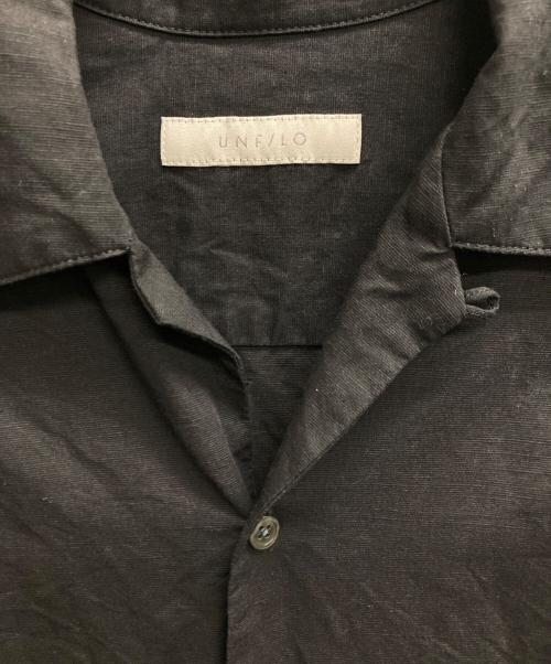 UNFILO（アンフィーロ）UNFILO (アンフィーロ) ライトリネン オープンカラーシャツ ブラック サイズ:Sの古着・服飾アイテム
