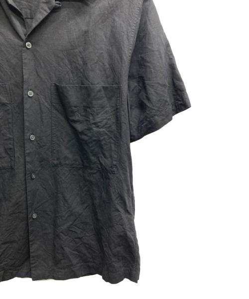 UNFILO（アンフィーロ）UNFILO (アンフィーロ) ライトリネン オープンカラーシャツ ブラック サイズ:Sの古着・服飾アイテム