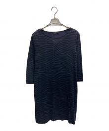 marimekko（マリメッコ）の古着「総柄カットソーワンピース」｜ネイビー