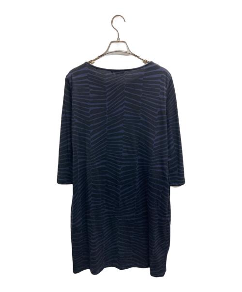 marimekko（マリメッコ）marimekko (マリメッコ) 総柄カットソーワンピース ネイビー サイズ:Mの古着・服飾アイテム