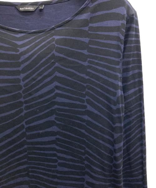 marimekko（マリメッコ）marimekko (マリメッコ) 総柄カットソーワンピース ネイビー サイズ:Mの古着・服飾アイテム