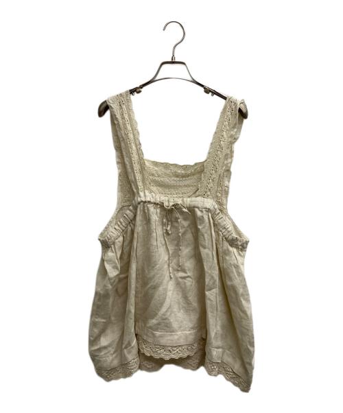nest Robe（ネストローブ）nest Robe (ネストローブ) リネンレース キャミソール ベージュ サイズ:Freeの古着・服飾アイテム