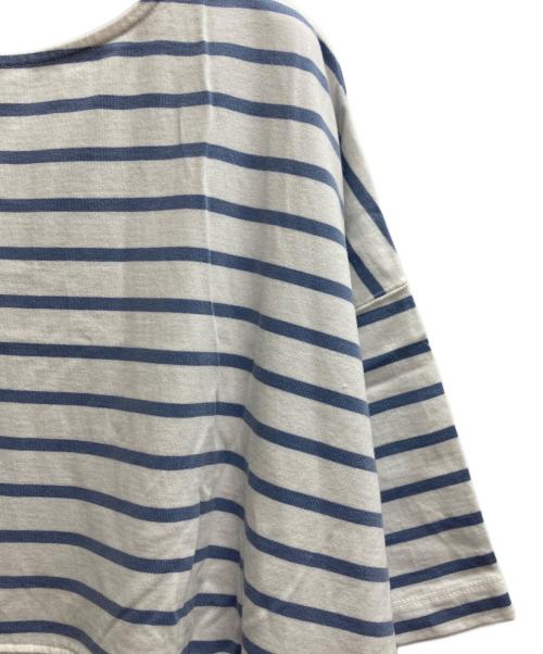 nest Robe（ネストローブ）nest Robe (ネストローブ) アリゾナコットンボーダーワンピース ブルー×ホワイト サイズ:Freeの古着・服飾アイテム