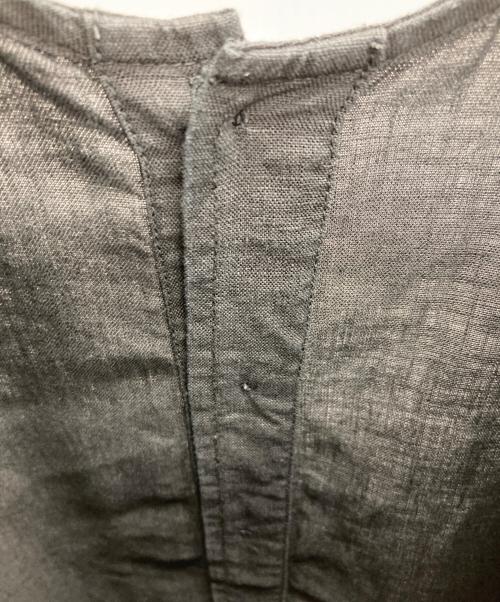 nest Robe（ネストローブ）nest Robe (ネストローブ) リネン サイドタックワンピース ブラック×グレー サイズ:Freeの古着・服飾アイテム